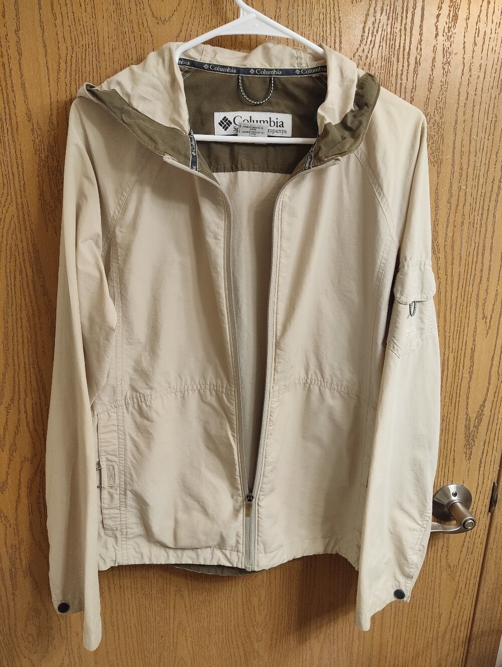 Columbia Women's Hooded Utility Jacket - Beige with Olive Lining